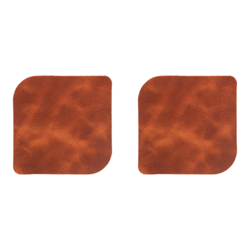 Kahverengi Kare Deri Bardak Altlığı 4’lü Sset